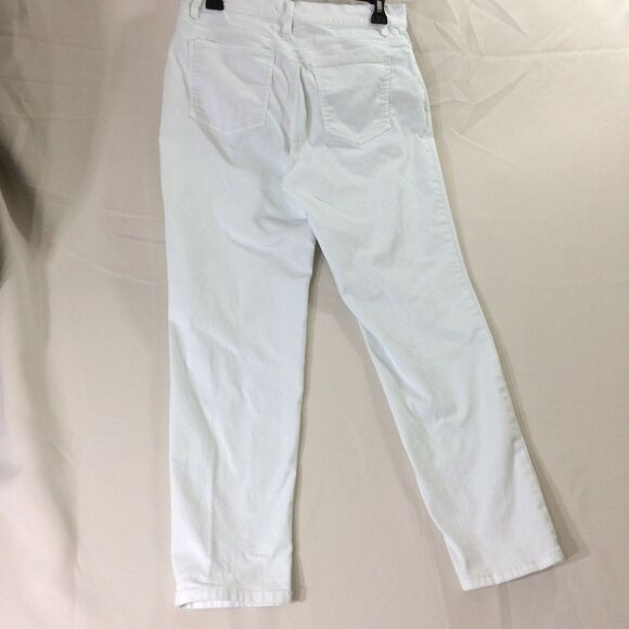 Eileen Fisher White Organic Cotton Stretch Straight Ankle Jeans PM Petite - Picture 4 of 5